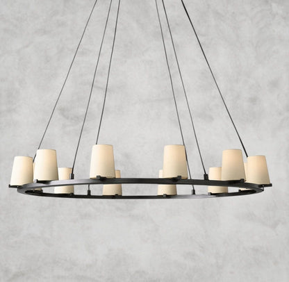 Pauillaac Fabric Shade Round Chandelier 36" 48" 60"