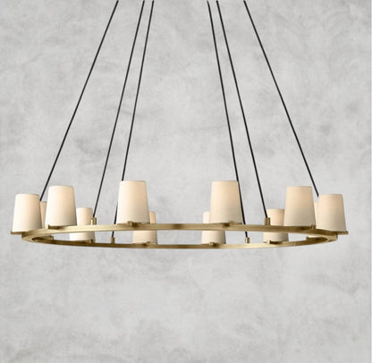 Pauillaac Fabric Shade Round Chandelier 36" 48" 60"