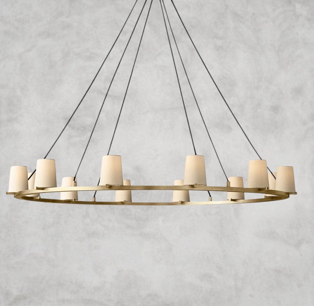 Pauillaac Fabric Shade Round Chandelier 36" 48" 60"