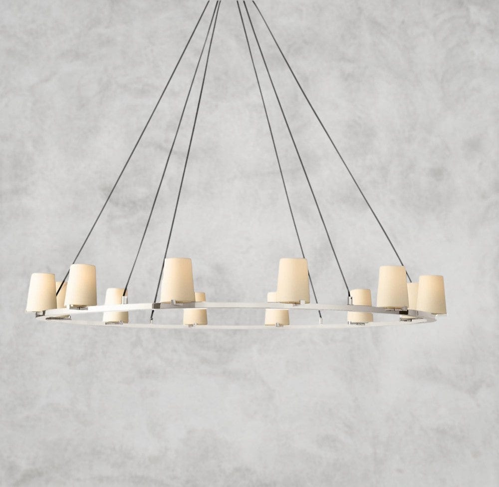 Pauillaac Fabric Shade Round Chandelier 36" 48" 60"