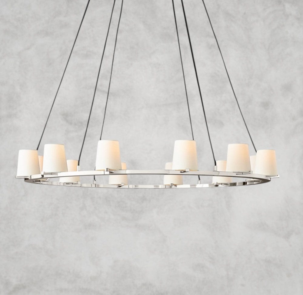 Pauillaac Fabric Shade Round Chandelier 36" 48" 60"