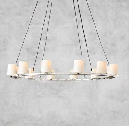 Pauillaac Fabric Shade Round Chandelier 36" 48" 60"