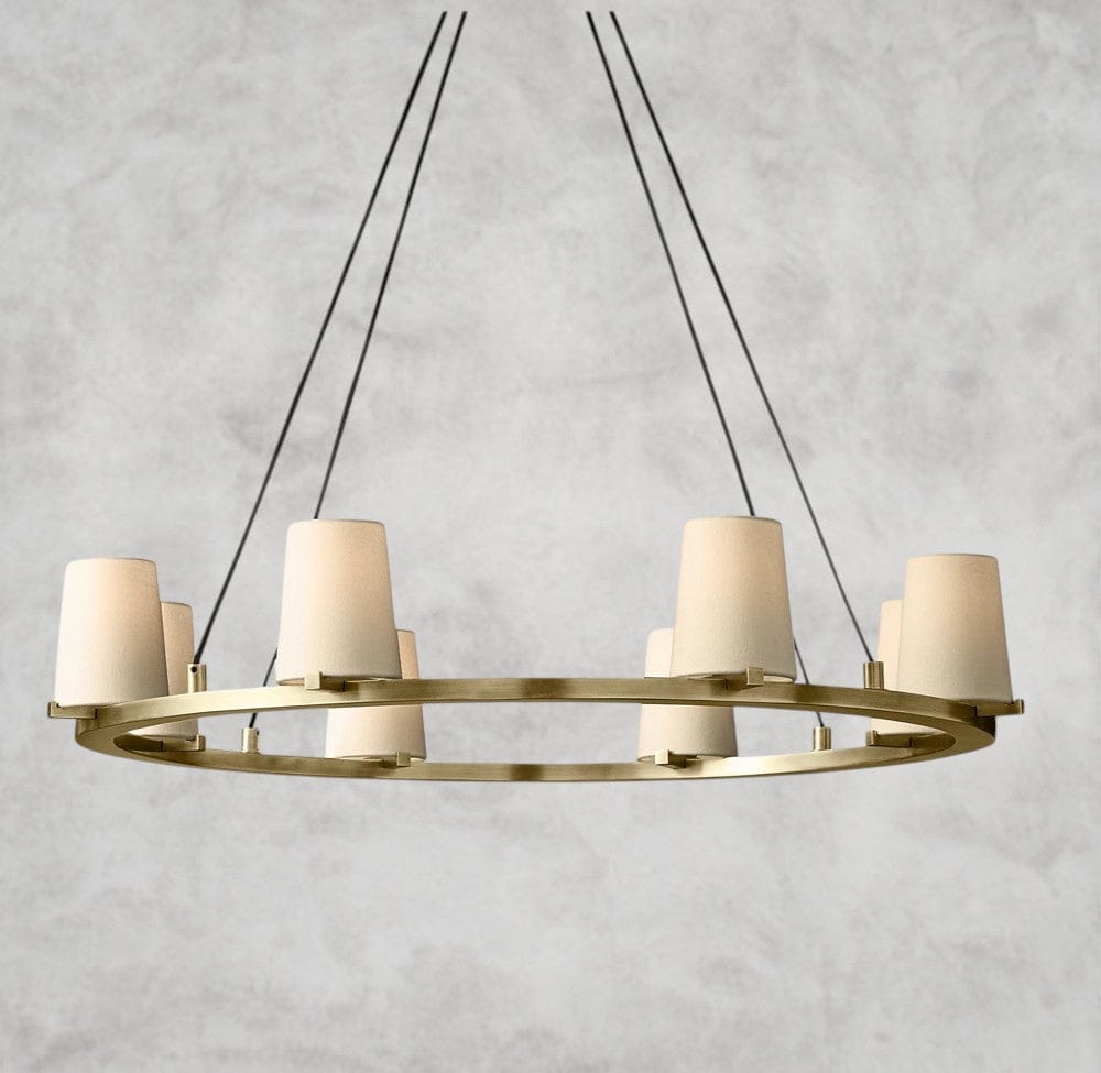 Pauillaac Fabric Shade Round Chandelier 36" 48" 60"