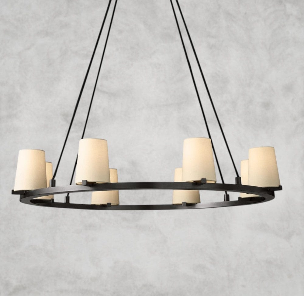 Pauillaac Fabric Shade Round Chandelier 36" 48" 60"