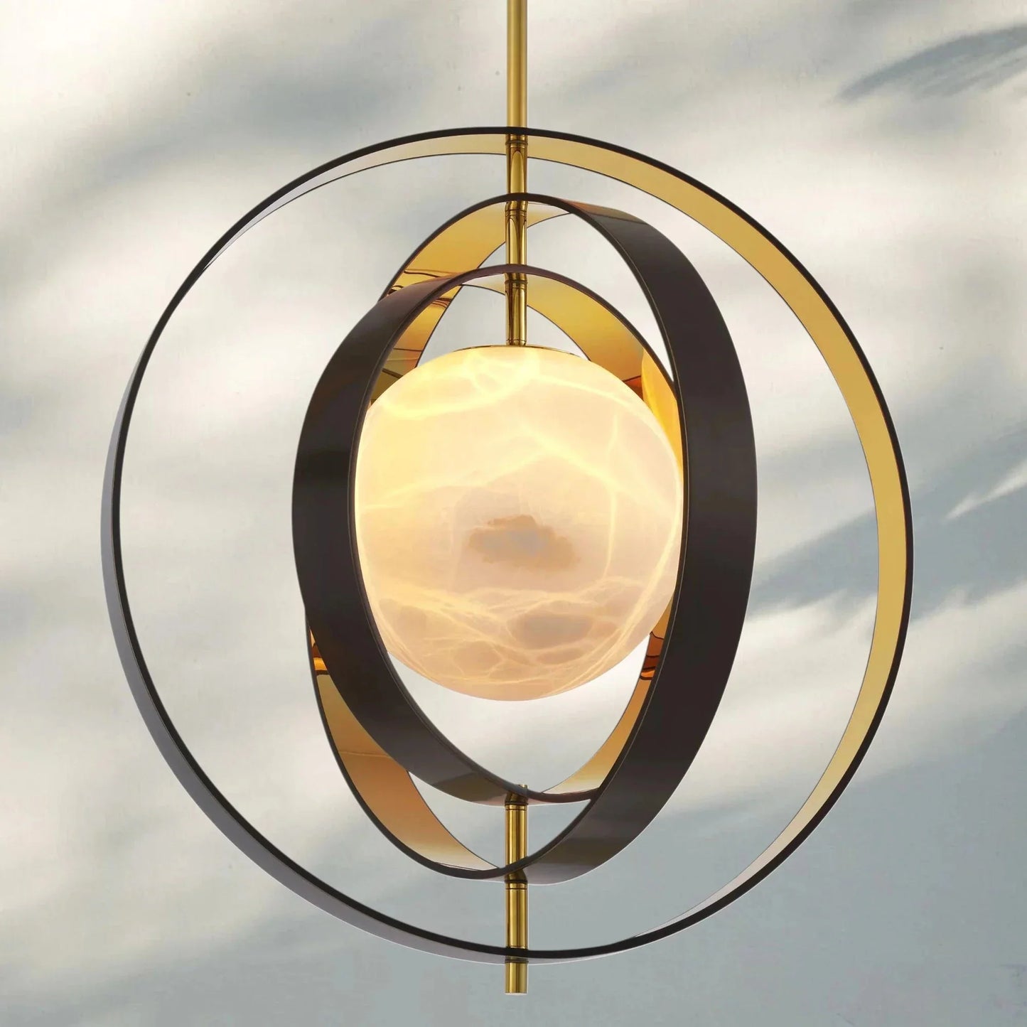Pearl Alabaster Modern Round Chandelier