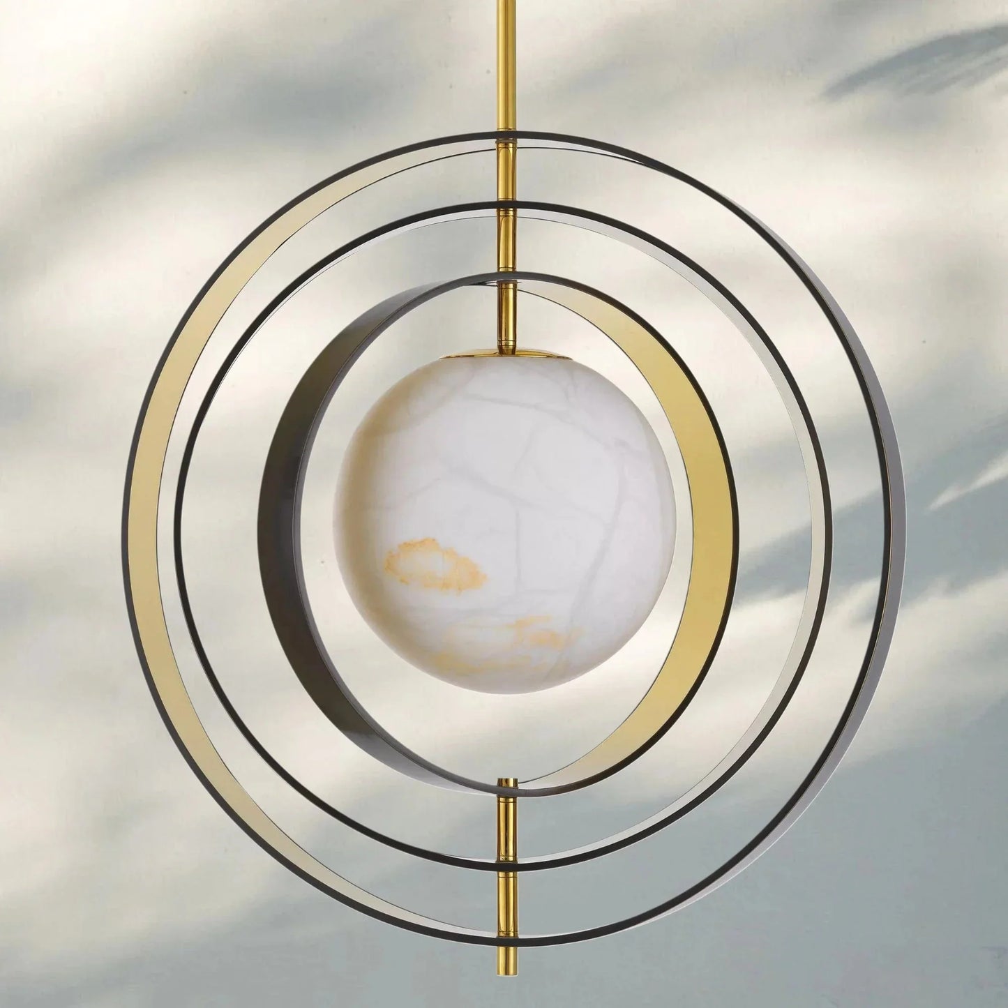 Pearl Alabaster Modern Round Chandelier