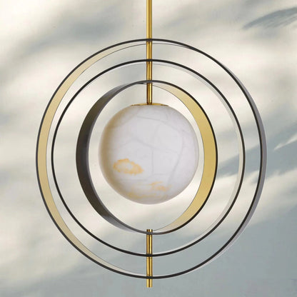 Pearl Alabaster Modern Round Chandelier