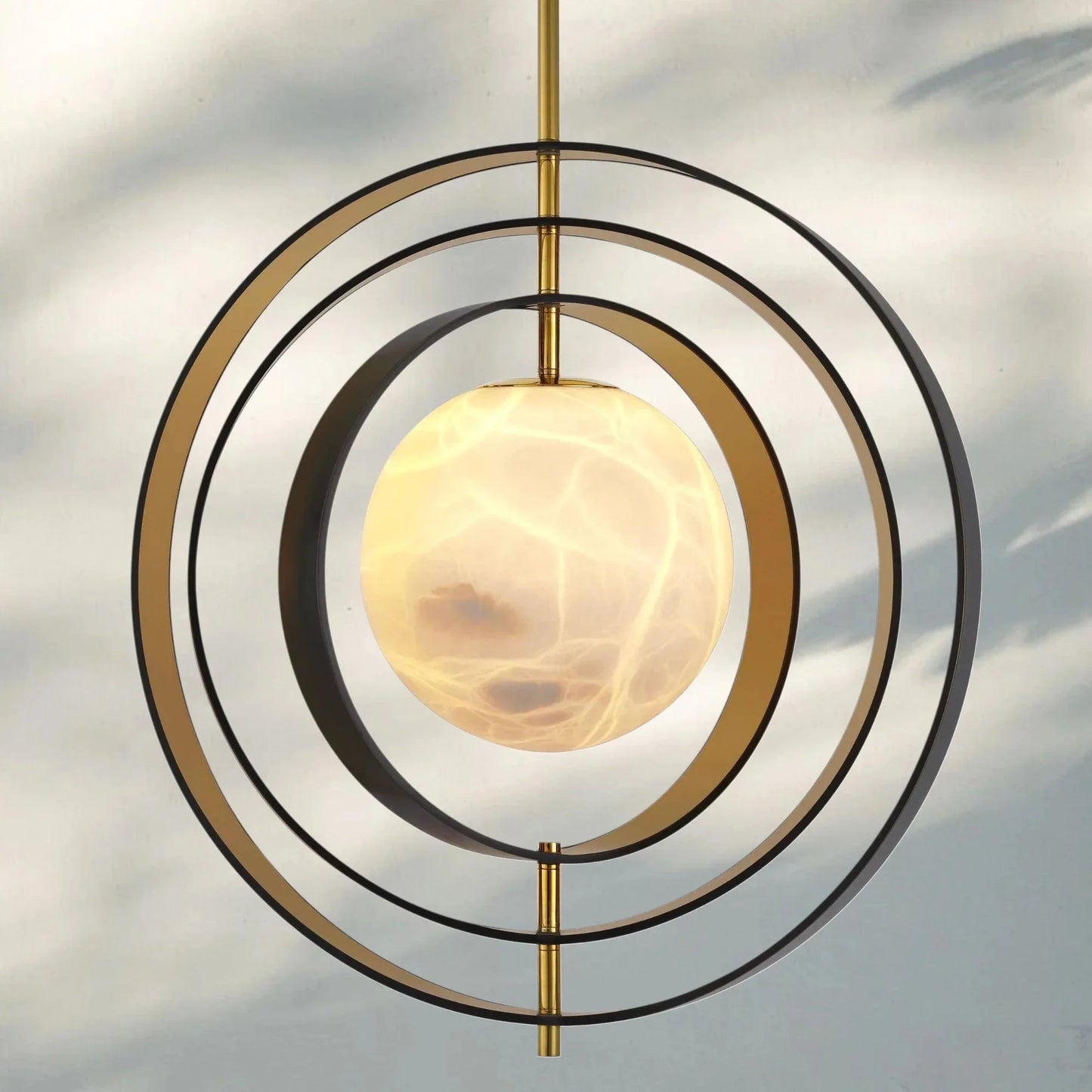 Pearl Alabaster Modern Round Chandelier