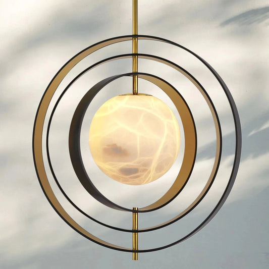Pearl Alabaster Modern Round Chandelier