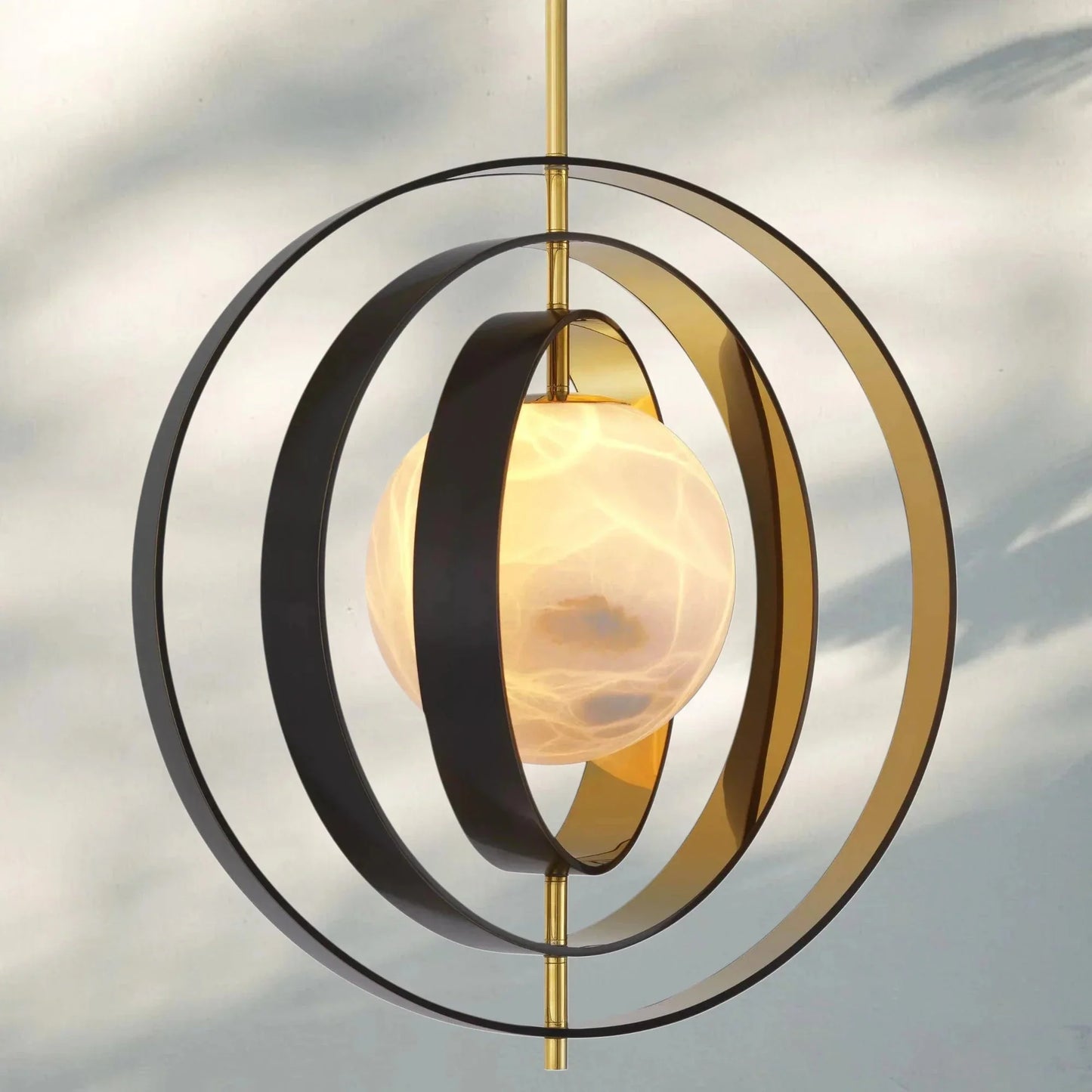 Pearl Alabaster Modern Round Chandelier