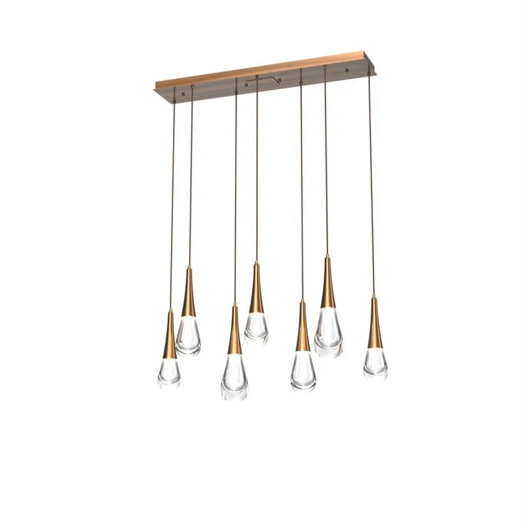 Pluvia 7-Light Linear Chandelier Pendant For Living room Family room Dining Room Bedroom
