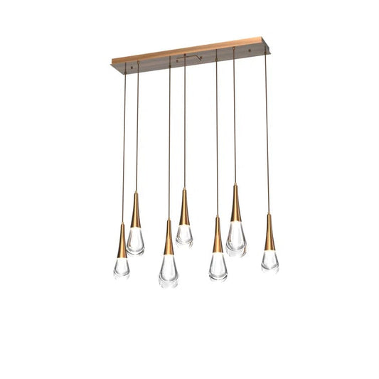Pluvia 7-Light Linear Chandelier Pendant For Living room Family room Dining Room Bedroom