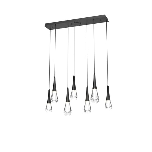Pluvia 7-Light Linear Chandelier Pendant For Living room Family room Dining Room Bedroom