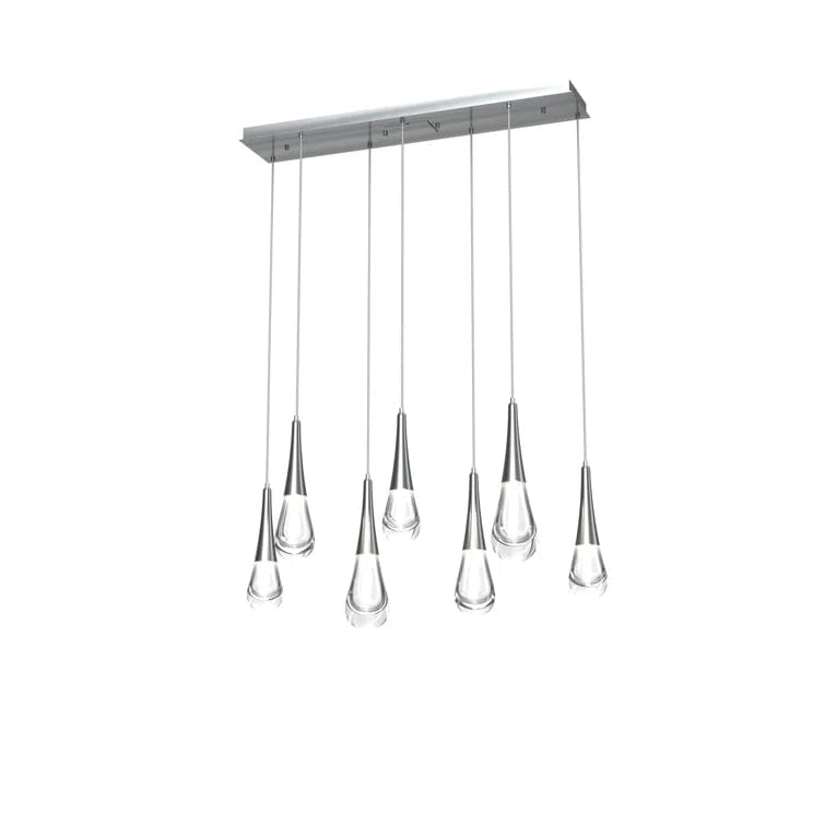 Pluvia 7-Light Linear Chandelier Pendant For Living room Family room Dining Room Bedroom