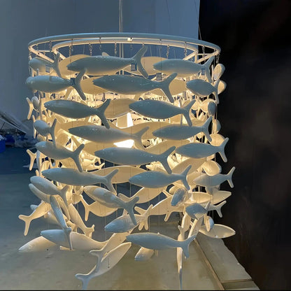 Porcelain Fish Shaped Dining Table Chandelier