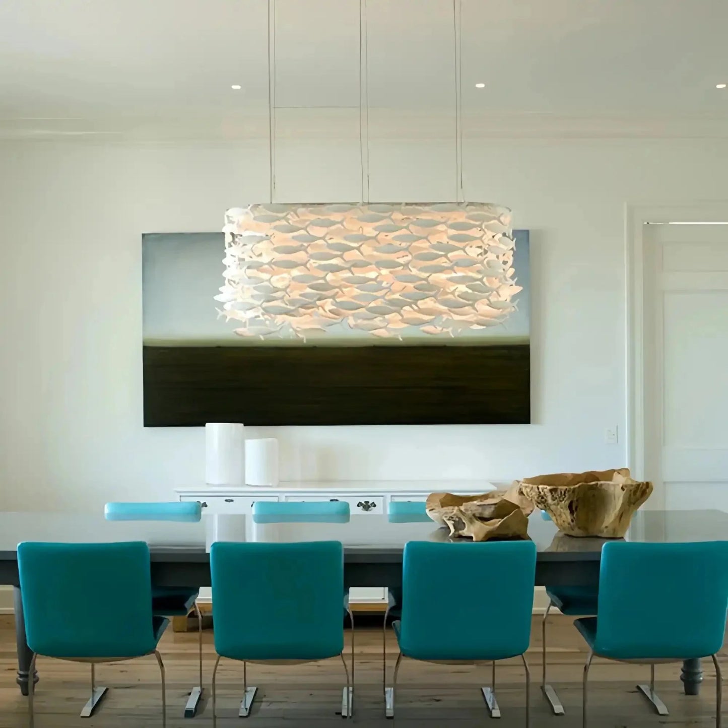 Porcelain Fish Shaped Dining Table Chandelier