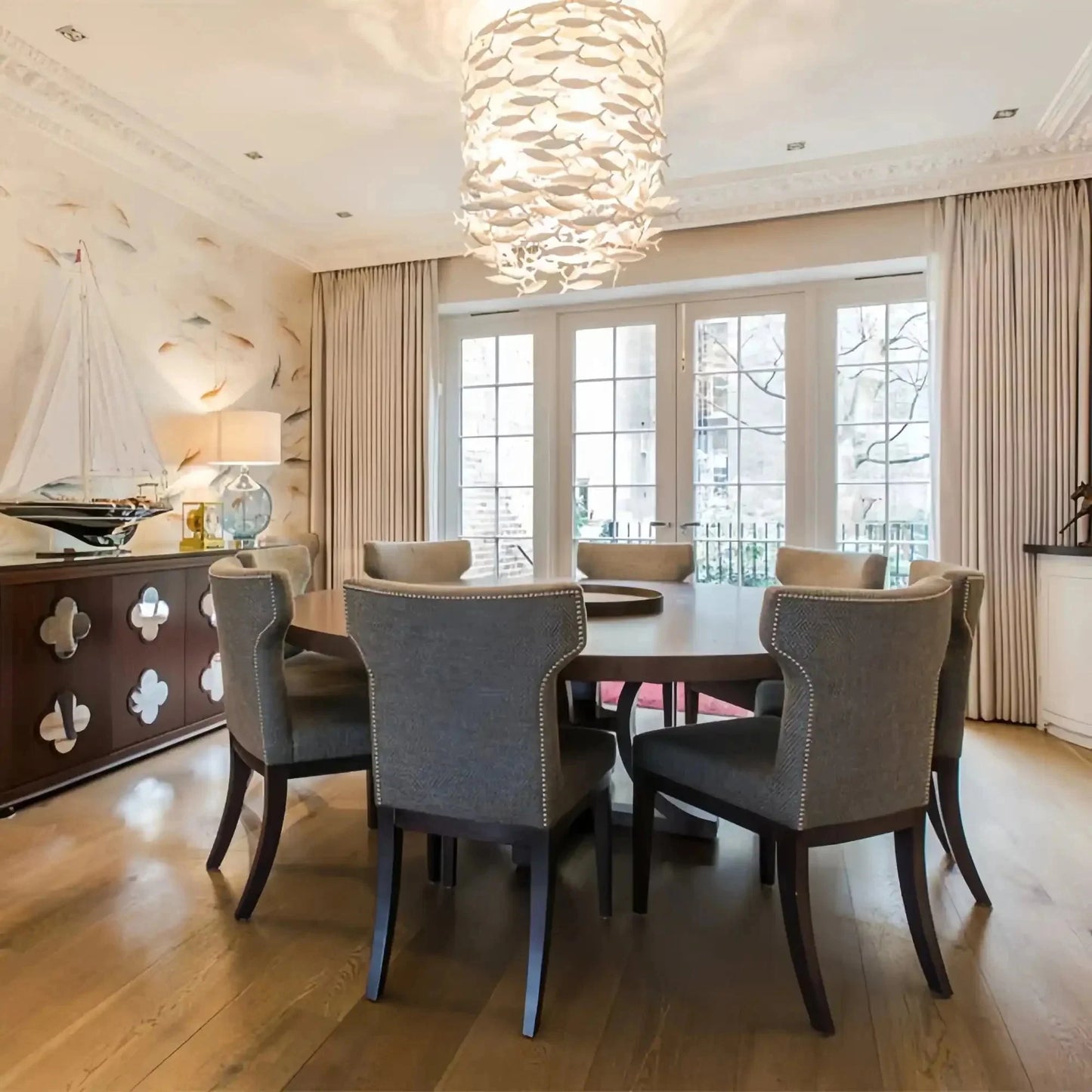 Porcelain Fish Shaped Dining Table Chandelier