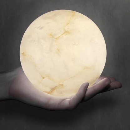 Post Modern Alabaster Globe Ceiling Pendant Light, Alabaster Chandelier Over Dining Table