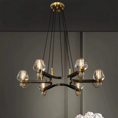 Post-modern Light Luxury Full Brass Chandelier for Living Room/Bedroom