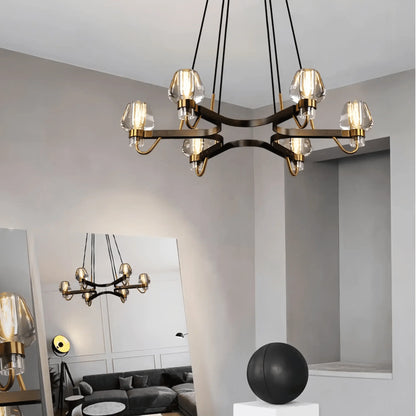 Post-modern Light Luxury Full Brass Chandelier for Living Room/Bedroom