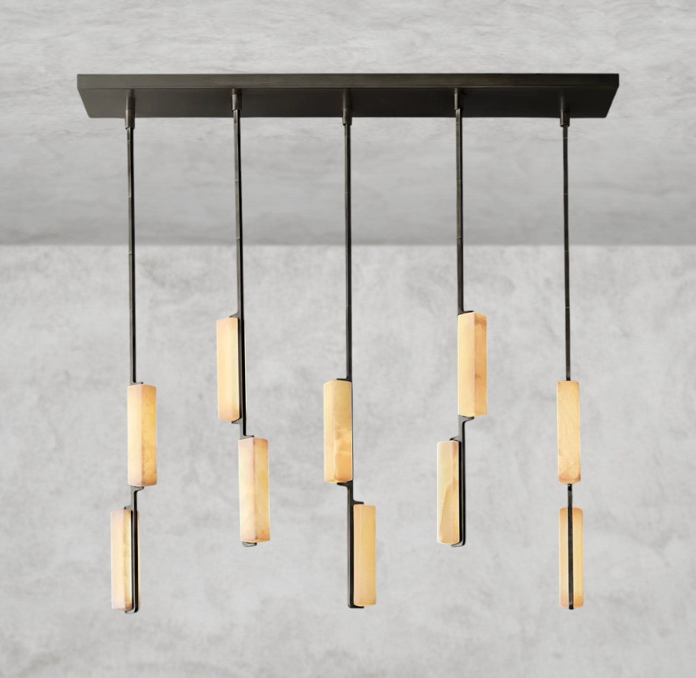 Audubon Alabaster Linear Chandelier 54"