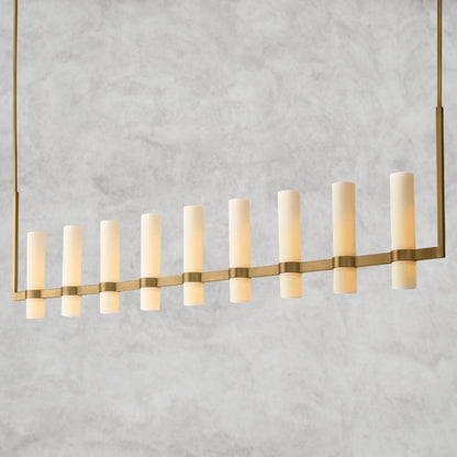 Ravelle Linear Milk Glass Chandelier 59", 71"