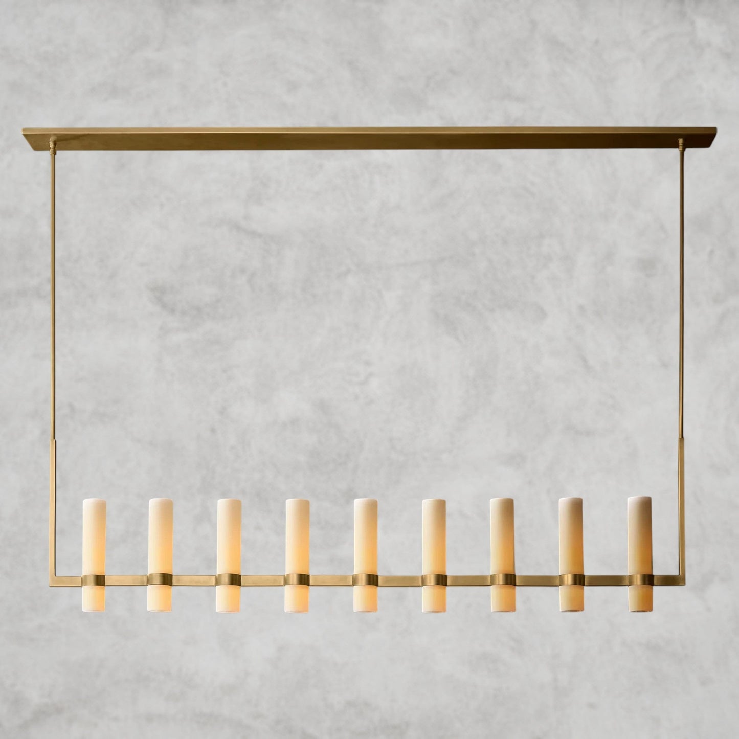 Ravelle Linear Milk Glass Chandelier 59", 71"