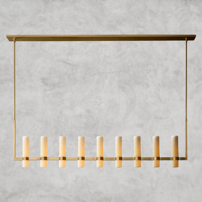 Ravelle Linear Milk Glass Chandelier 59", 71"