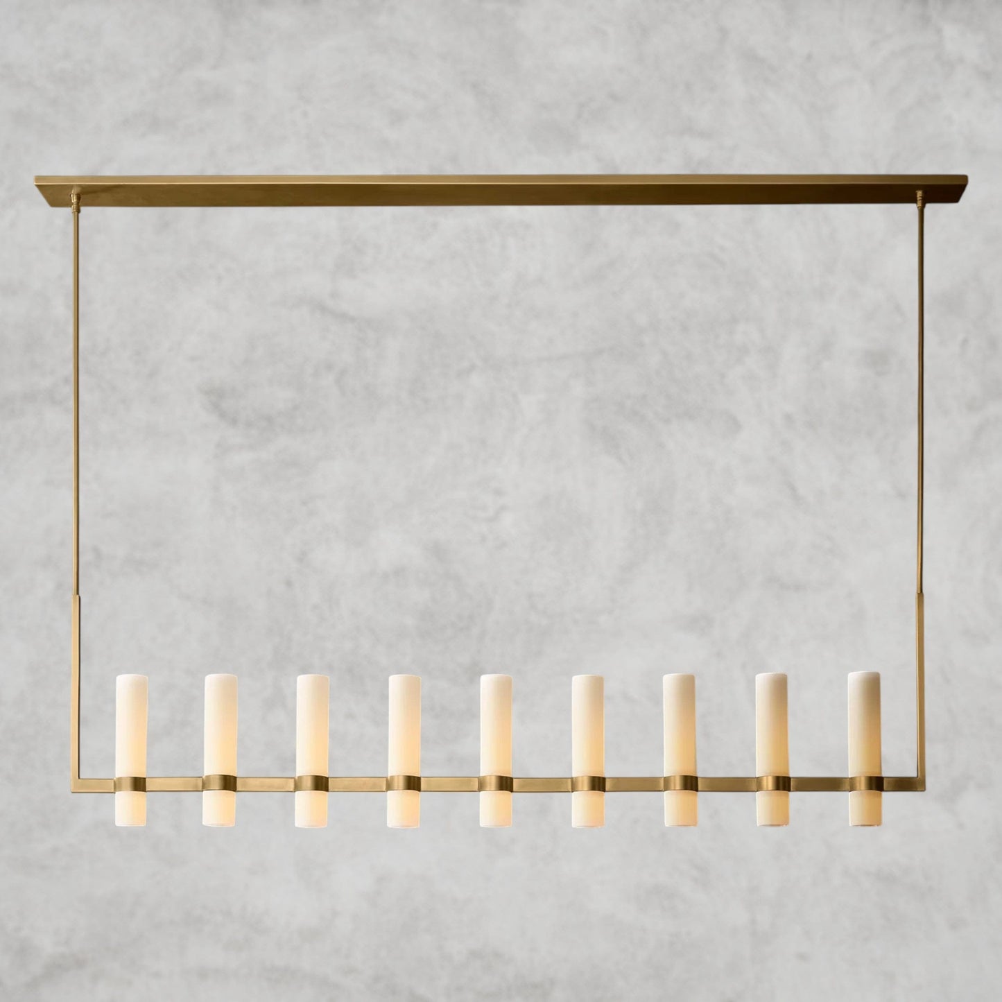Ravelle Linear Milk Glass Chandelier 59", 71"