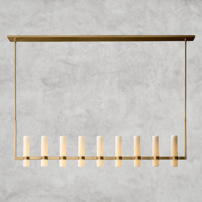 Ravelle Linear Milk Glass Chandelier 59", 71"