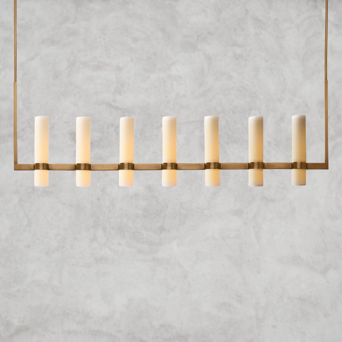 Ravelle Linear Milk Glass Chandelier 59", 71"