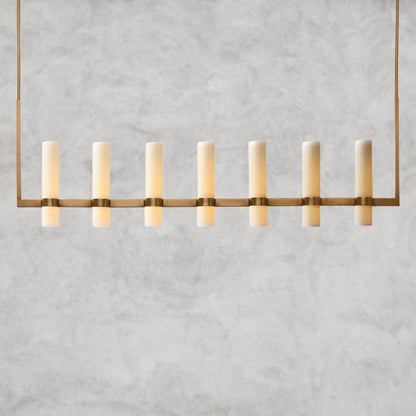 Ravelle Linear Milk Glass Chandelier 59", 71"