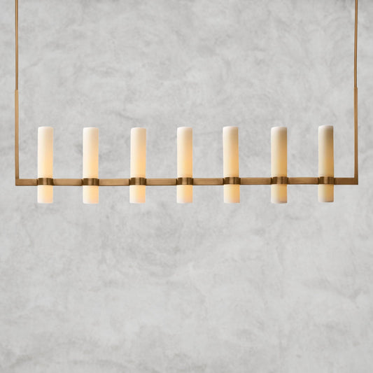 Ravelle Linear Milk Glass Chandelier 59", 71"