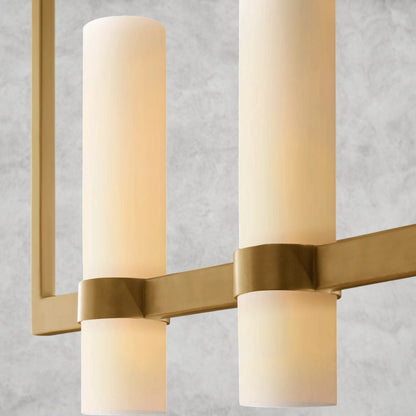 Ravelle Linear Milk Glass Chandelier 59", 71"