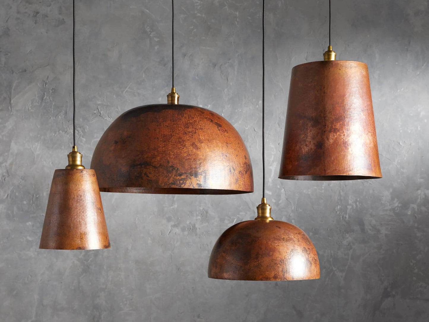 Recycled Metal Dome Pendant 14", 24"
