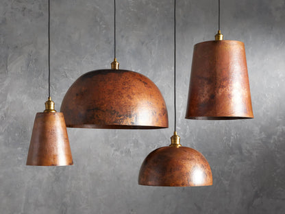 Recycled Metal Dome Pendant 14", 24"
