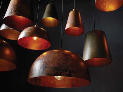 Recycled Metal Dome Pendant 14", 24"