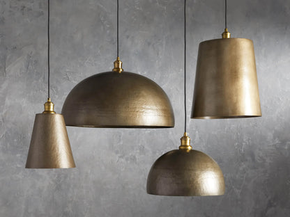 Recycled Metal Dome Pendant 14", 24"