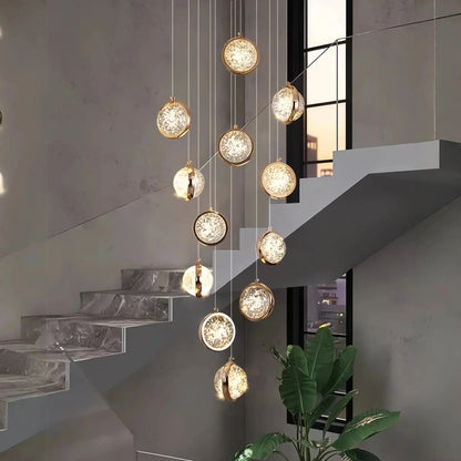 Reina Crystal Long Chandelier