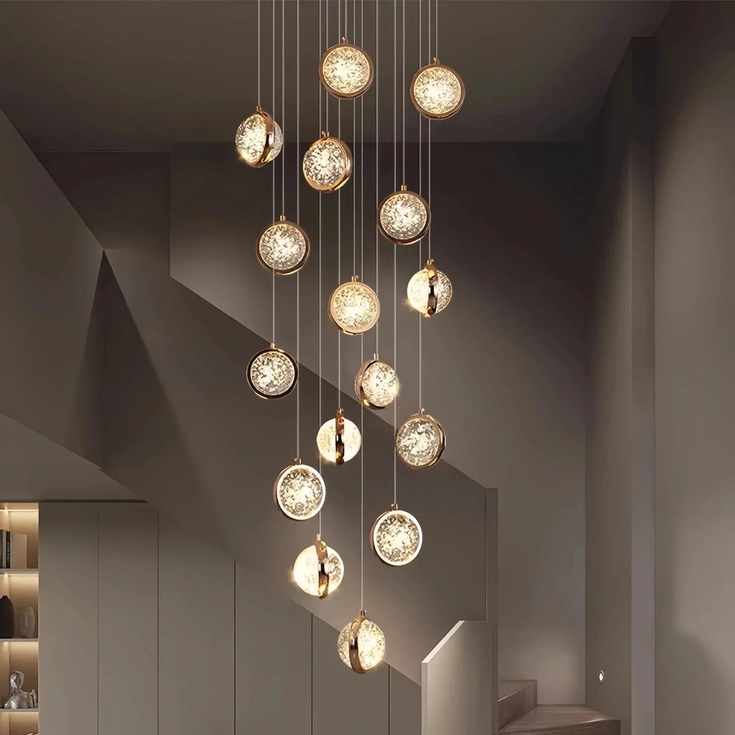 Reina Crystal Long Chandelier