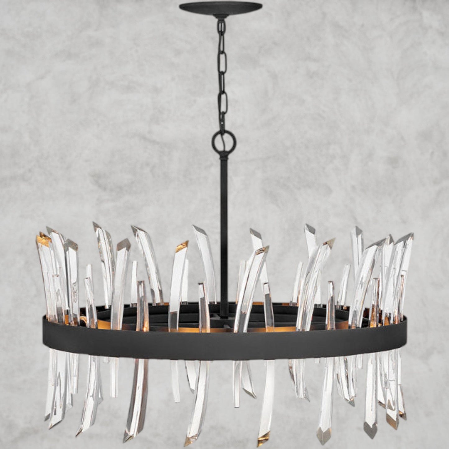 Revel 8 - Light Unique Wagon Wheel Chandelier with Crystal Accents
