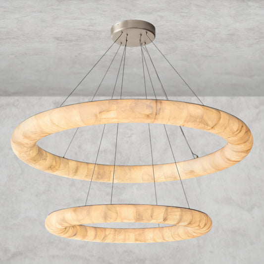 Rivage lisse 2-Tiered round chandelier 61"