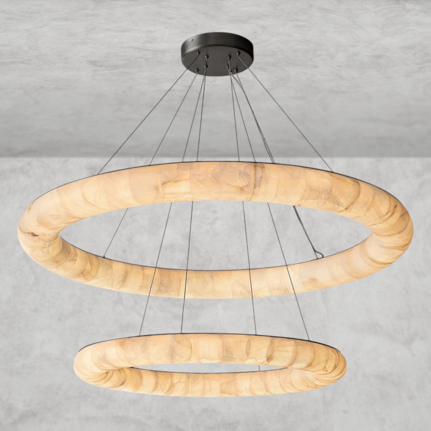 Rivage lisse 2-Tiered round chandelier 61"