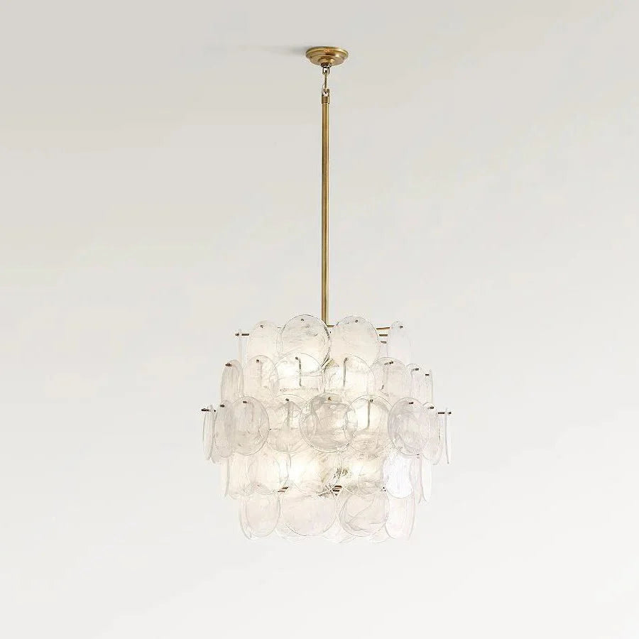 Riviera Glass Disc Chandelier 26"
