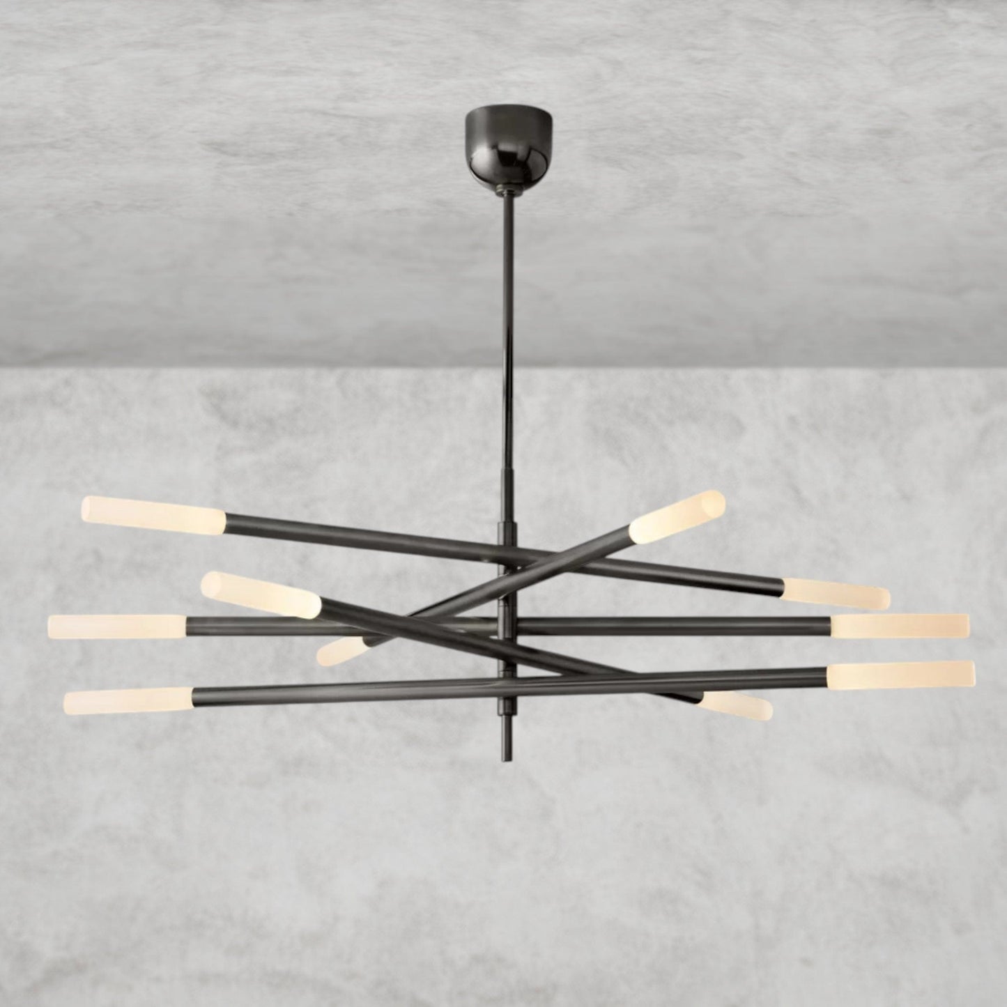 Rousseau 10-Light Mobile Etched Rod Chandelier