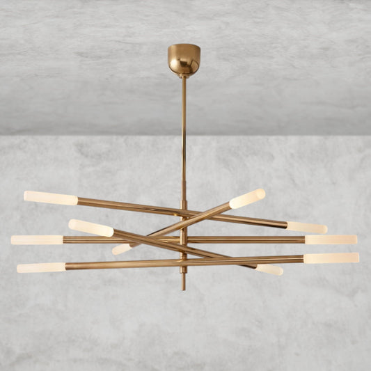 Rousseau 10-Light Mobile Etched Rod Chandelier