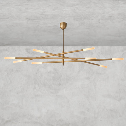 Rousseau 8-Light Mobile Etched Rod Chandelier 65", 80"