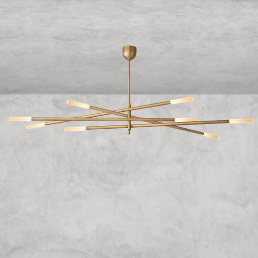 Rousseau 8-Light Mobile Etched Rod Chandelier 65", 80"