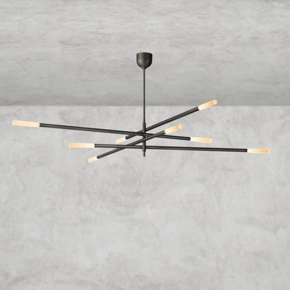 Rousseau 8-Light Mobile Etched Rod Chandelier 65", 80"