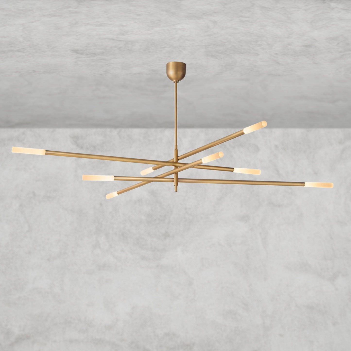 Rousseau 8-Light Mobile Etched Rod Chandelier 65", 80"